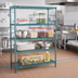 Thumbnail image #2 for EagleGard Red-i-Pak 4-Tier Stationary Wire Shelving Unit, 60 x 24 x 63 Inches, Blue-Green Hybrid Epoxy Finish