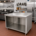 Thumbnail image #2 for Advance Tabco 144-Inch x 24-Inch 14-Gauge 304 Stainless Steel Open Front Cabinet Base Work Table with 1-1/2-Inch Rear Splash