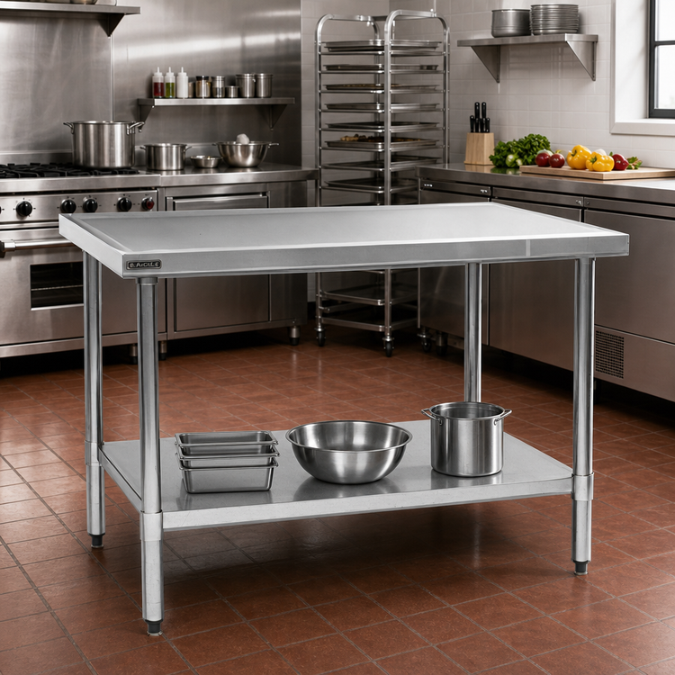 Product image #2 for Eagle Spec-Master Marine Series 48 x 36-Inch Stainless Steel Work Table with Adjustable Galvanized Undershelf