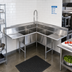 Thumbnail image #2 for Sapphire Manufacturing Corner 3-Compartment Sink with Dual Drainboards, 57-Inch Corner-to-Edge, 18/304 Stainless Steel