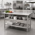 Thumbnail image #2 for Eagle Group Adjustable Stainless Steel Work Table Undershelf, 96 x 30 Inches