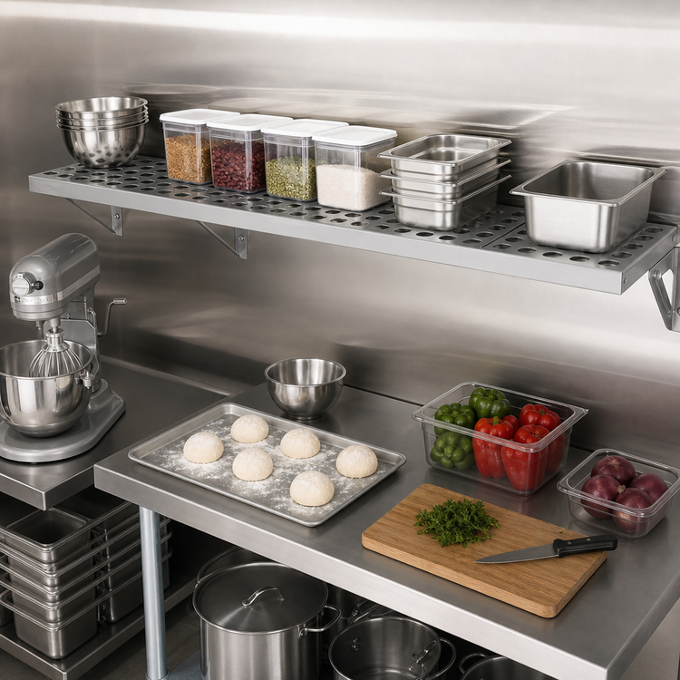 Product image #2 for Fermostock 38 Inch x 14 Inch Vented Horizontal Modular Shelf, 800 lb. Capacity