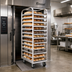 Thumbnail image #2 for Adamatic/Revent C-Lift Roll-In Oven Rack with Stainless Steel Lift, 10-Pan Capacity, Single-Side Load