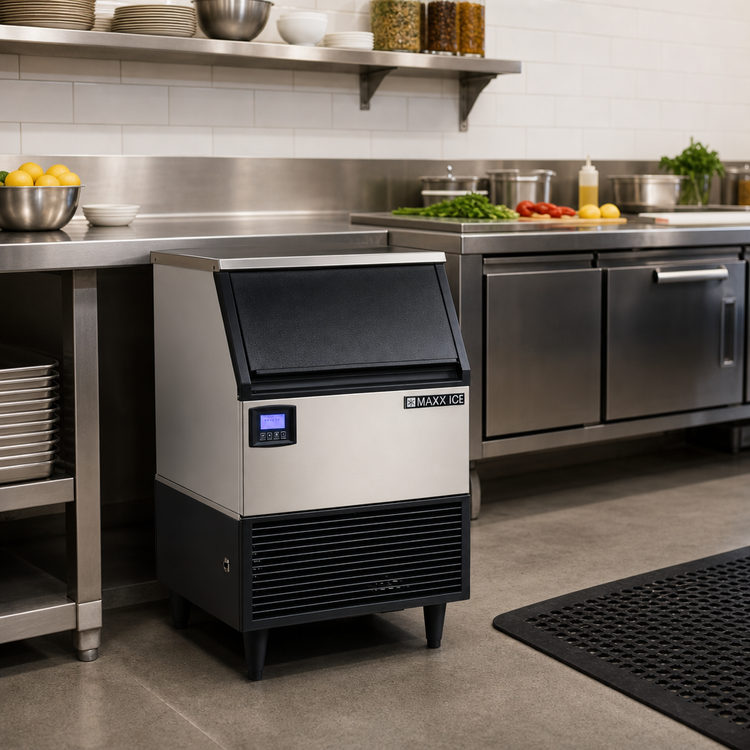 Product image #2 for Maxx Ice Digital Undercounter Half Dice Ice Maker With 75 lb Built-In Bin, Air-Cooled