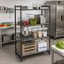 Thumbnail image #2 for Cambro Camshelving Basics Plus 4-Tier Stationary Starter Unit, 24W x 30D x 64H, Vented and Solid, Brushed Graphite