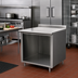 Thumbnail image #2 for Advance Tabco Special Value 60 x 24 Inch 16 Gauge 304 Stainless Steel Economy Open Base Work Table with 5 Inch Backsplash