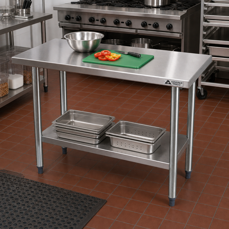 Product image #2 for Advance Tabco Set of 4 Galvanized Equipment Legs with Plastic Adjustable Bullet Feet, 34-1/2 Inch High