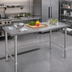 Thumbnail image #2 for John Boos Stallion 120-Inch x 30-Inch Stainless Steel Flat-Top Work Table with Safety Edge