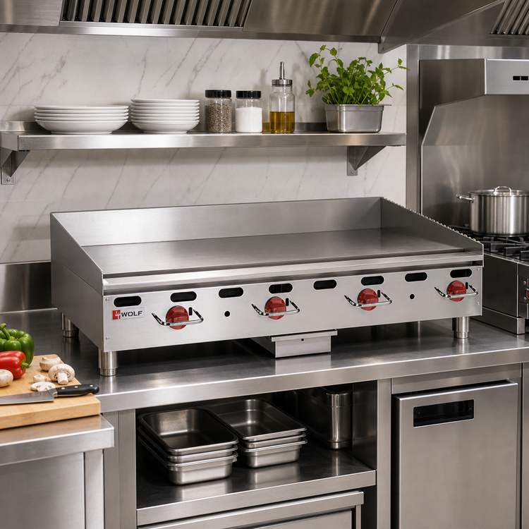 Product image #2 for Wolf AGM72-QS-COMMANDER Heavy Duty Countertop Gas Griddle, 72" Wide