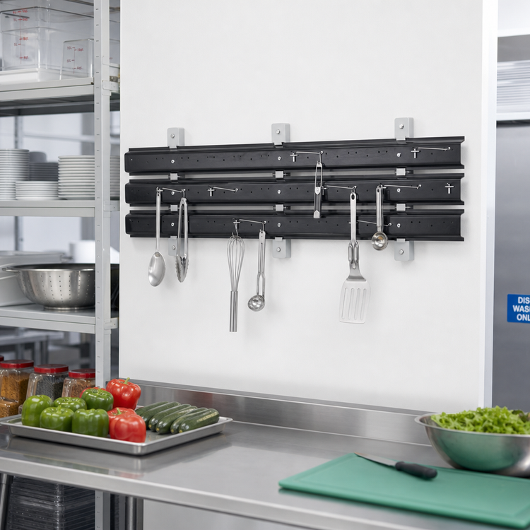 Product image #3 for Cambro Camshelving 48-Inch Wall-Mounted Shelf Extender Utensil Hanger Kit