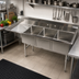 Thumbnail image #2 for Klinger's Trading Economy 3-Compartment Stainless Steel Sink with Left Drainboard