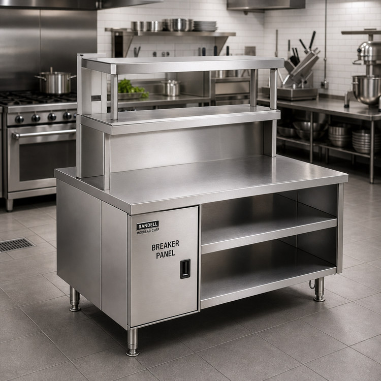 Product image #2 for Randell Modular Chef Service Counter Right Section With Breaker Panel, 37-1/2 Inch Stainless Steel