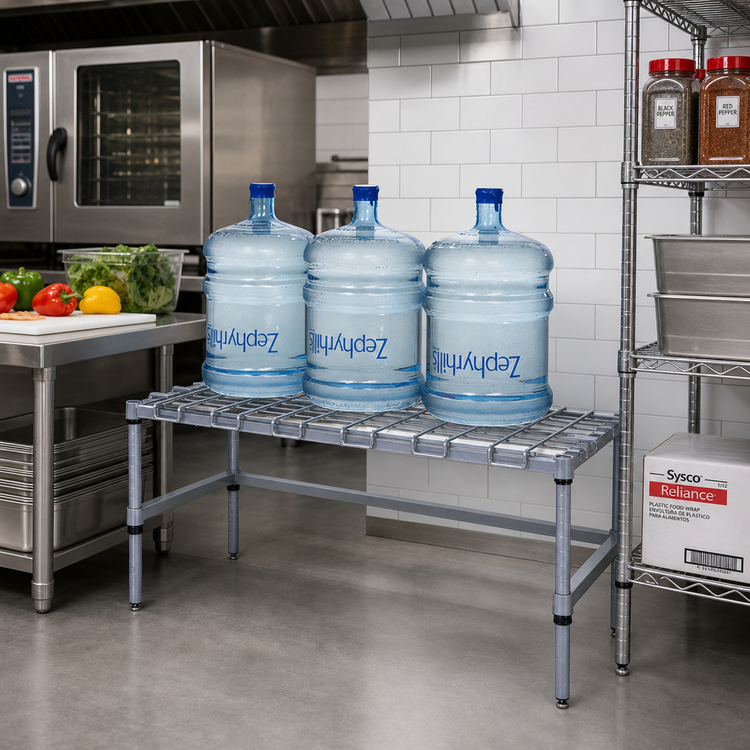 Product image #2 for Quantum Modular Wire Dunnage Rack, 60 x 24 x 14 Inches, Gray Epoxy Antimicrobial Finish