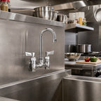 Thumbnail image #2 for Fisher 19960 Commercial Backsplash-Mount Faucet, 4-Inch Centers, 6-Inch Swivel Gooseneck Spout, 2.2 GPM, Low Lead