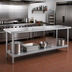 Thumbnail image #2 for Advance Tabco 144-Inch x 24-Inch 16-Gauge 304 Stainless Steel Work Table with Galvanized Undershelf