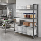 Thumbnail image #2 for Cambro Camshelving® Basics Plus CBA246084S4580 4-Tier Solid Add-On Polymer Shelving Unit, 24"D x 60"W x 84"H, Brushed Graphite
