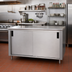 Thumbnail image #2 for Advance Tabco 108-Inch W x 24-Inch D Stainless Steel Enclosed Work Table with Sliding Doors