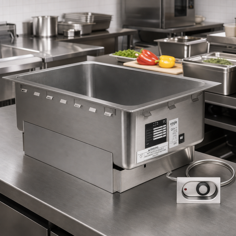 Product image #2 for Eagle Group Rectangular Drop-In Electric Hot Well Food Warmer, 1 Full-Size Pan, Wet or Dry, Thermostatic, 120V