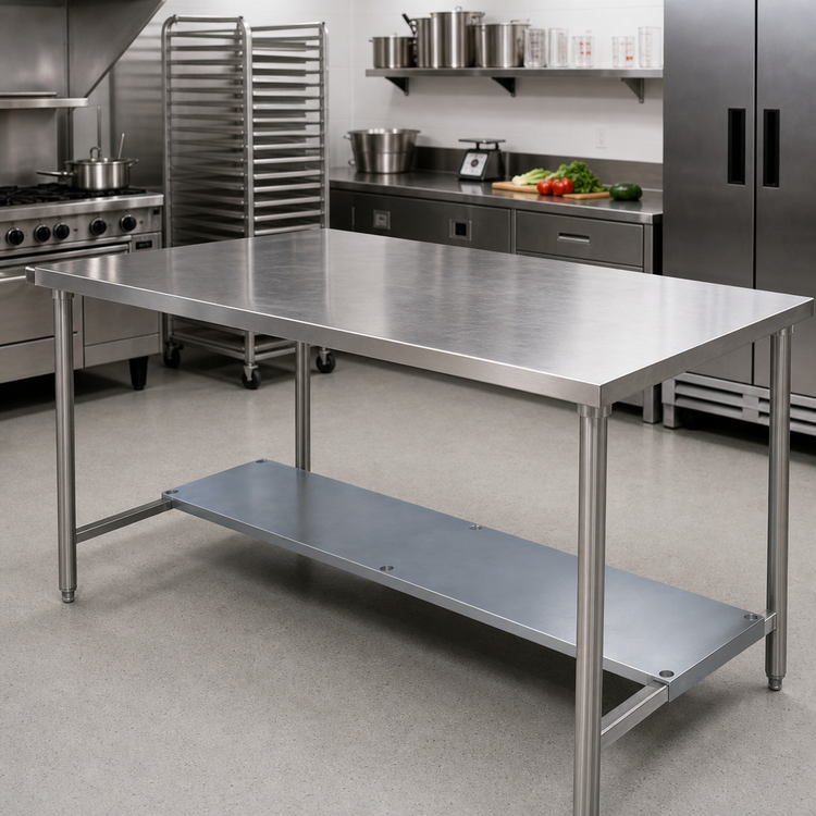 Product image #2 for 103-Inch x 19-Inch Galvanized Steel Undershelf for Work Tables