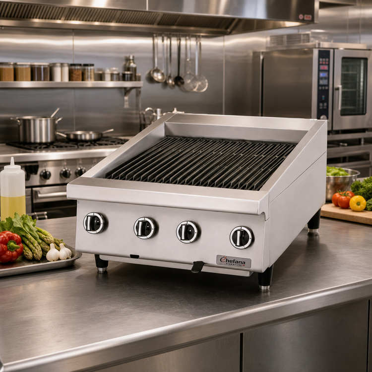 Product image #2 for Signature 60-Inch Countertop Gas Radiant Charbroiler with Adjustable Cast Iron Grates
