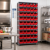 Thumbnail image #2 for Quantum Heavy Duty Stationary Wire Shelving Unit with 10 Shelves and 45 Bins, 12 x 36 x 75 Inches