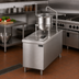 Thumbnail image #2 for Crown DMT-6 Single 6 Gallon Direct Steam Tilting Kettle with 24 Inch Cabinet Base