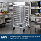 Thumbnail image #2 for Dinex DXPA60182610 Mobile Full-Height Aluminum Pan Rack, 10-Pan, End-Loading, Open-Side, for 18 x 26-Inch Pans