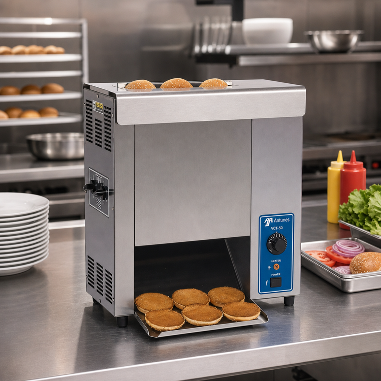 Product image #2 for Antunes VCT-50 Vertical Contact Countertop Toaster with Dual-Sided Platen, 120V, 50-Second Pass-Through