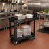 Thumbnail image #2 for Rubbermaid Commercial Products 2-Shelf Utility Bus Cart, 500 lb. Capacity, Black