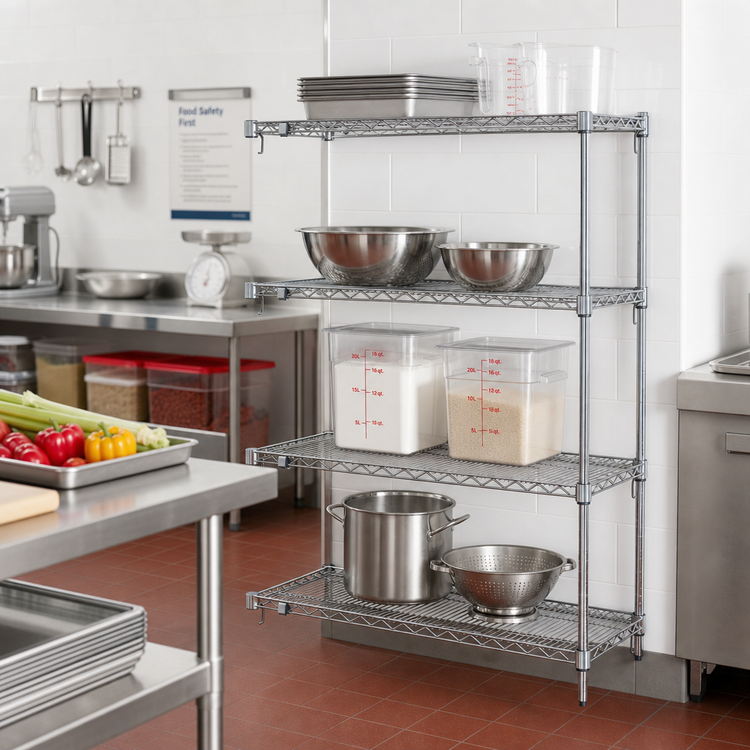 Product image #2 for Metro Super Adjustable Super Erecta Add-On Wire Shelving Unit, 24W x 24D x 63H, Chrome Plated Finish