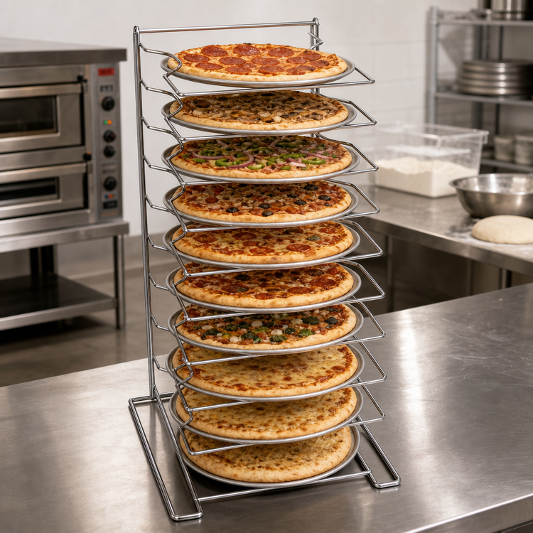 Product image #3 for American Metalcraft Oversized Countertop Pizza Pan Rack, 10 Shelves, Fits 16" to 23" Pans