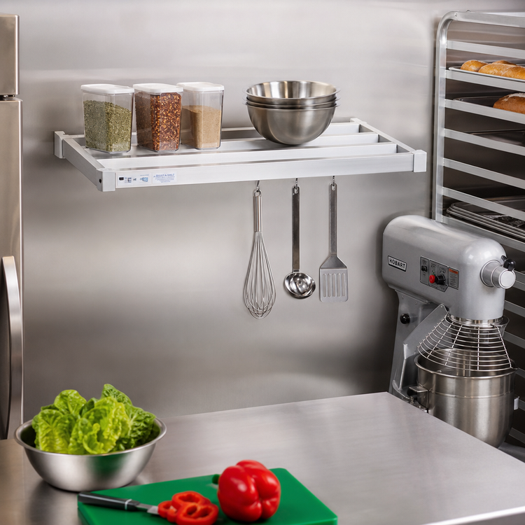Product image #3 for New Age 2030HD Adjust-A-Shelf Heavy-Duty Wall-Mounted Aluminum Shelf, 30 x 20 Inches