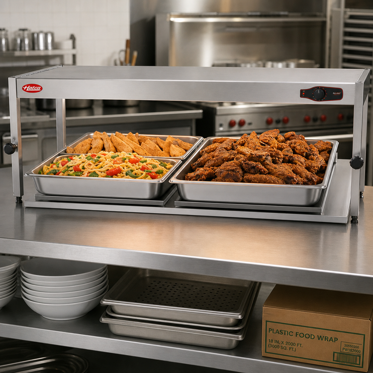 Product image #2 for Hatco Glo-Ray Freestanding Heated Shelf, 66 Inch W x 21-1/2 Inch D, Stainless Steel Top, Adjustable Thermostat