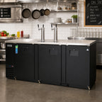 Thumbnail image #2 for Everest Refrigeration EBD4-24 Three-Section Direct Draw Keg Refrigerator, 4 Half-Barrel Keg Capacity, Dual Draft Towers, Black Exterior