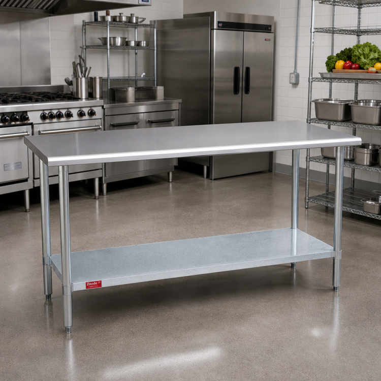 Product image #2 for Duke Manufacturing 84-Inch x 24-Inch Stainless Steel Work Table with Galvanized Undershelf