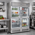 Thumbnail image #2 for Kelvinator Commercial 54-Inch Wide Full-Height Two-Section Reach-In Refrigerator with 4 Half Glass Doors, 49 Cu. Ft., Bottom Mount