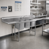 Thumbnail image #2 for Eagle Group 314 Series Three-Compartment 304 Stainless Steel Sink with 9-1/2 Inch Backsplash