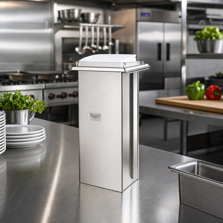 Product image #2 for Vollrath In-Counter Stainless Steel Napkin Dispenser with Chrome Faceplate, 500-Capacity
