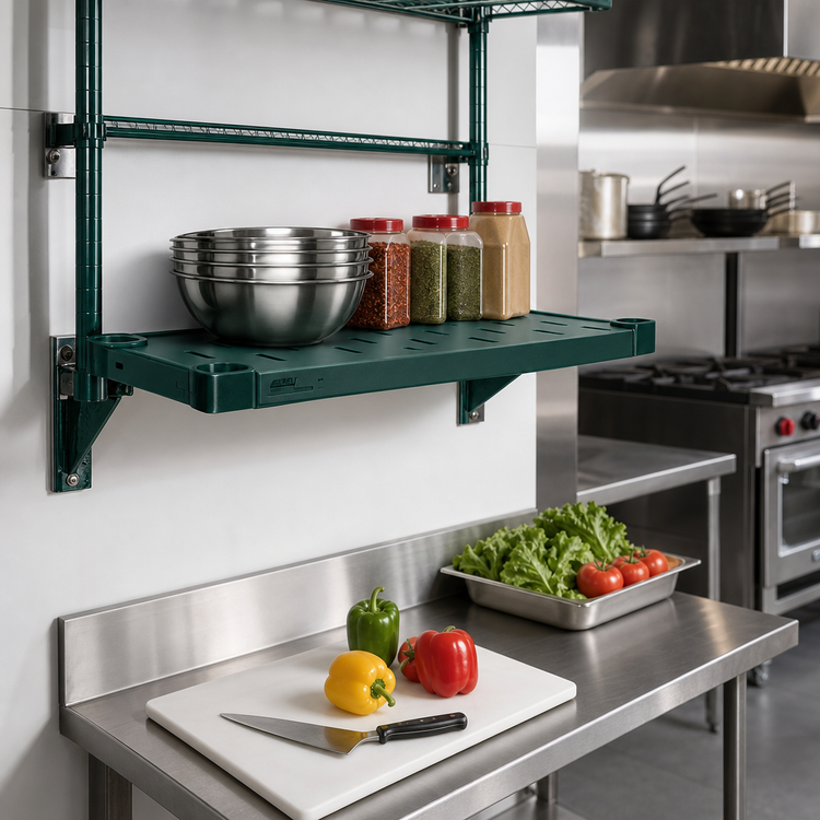 Product image #2 for Eagle Group Quik-Set 36-Inch x 18-Inch Louvered Solid Shelf with Green Epoxy Finish