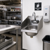 Thumbnail image #2 for Eagle Group HSAN-10-F-LRS Wall-Mounted Hand Sink with Faucet, Basket Drain and Side Splashes, 12-Inch Side-to-Side