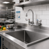 Thumbnail image #2 for Surgical Sink Wall-Mount Mixing Faucet with 8-Inch Adjustable Centers and 5-3/4-Inch Gooseneck