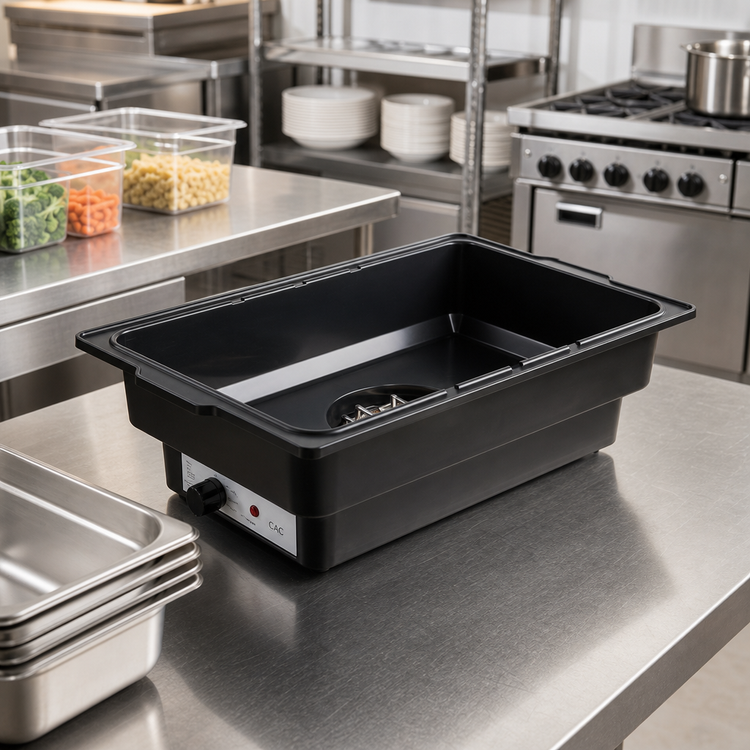 Product image #2 for CAC China Full Size Electric Water Pan Hot Well, 120V, 900W, Black