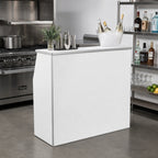 Thumbnail image #2 for Flash Furniture XA-BAR-48-WH-GG Foldable Portable Bar, 47-3/4"W x 19-1/2"D x 42-3/4"H, White Laminate, Removable Aluminum Top