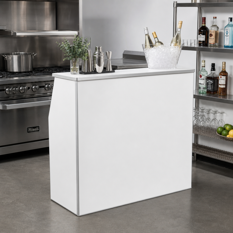 Product image #2 for Flash Furniture 4' White Laminate Foldable Portable Bar with Removable Aluminum Top