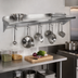 Thumbnail image #2 for John Boos Stallion Wall-Mount Stainless Steel Pot Rack Shelf with 9 Hooks, 108W x 18D x 13H
