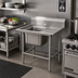 Thumbnail image #2 for Advance Tabco Regaline 1-Compartment Commercial Sink with Right-Hand Drainboard, 20 x 28 Inch Bowl, 14 Gauge 304 Stainless Steel