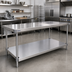 Thumbnail image #2 for Sapphire Manufacturing 55 Inch x 25 Inch 18 Gauge Stainless Steel Undershelf for Work Tables