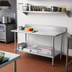 Thumbnail image #2 for 60-Inch x 24-Inch 18-Gauge 400 Series Stainless Steel Work Table with 5-Inch Backsplash and Adjustable Undershelf