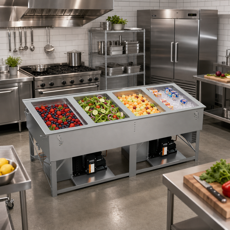 Product image #3 for Vollrath 4-Well Hot/Cold/Frozen Modular Drop-In Food Well with Self-Contained Refrigeration