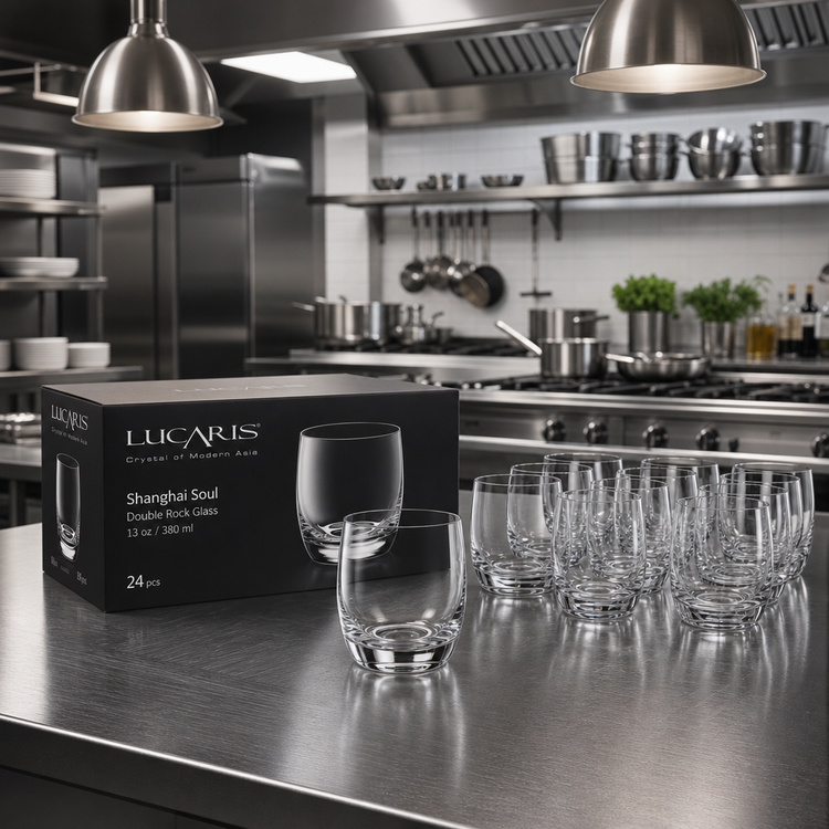 Product image #2 for Lucaris Shanghai Soul Double Rock Glass, 13 oz Clear Glass, Case of 24